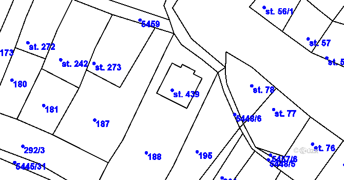 Parcela st. 439 v KÚ Pitín, Katastrální mapa