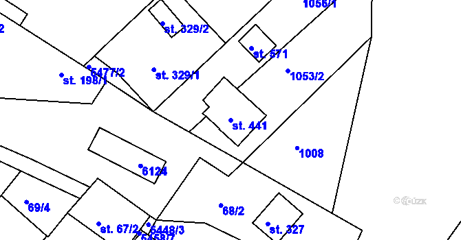 Parcela st. 441 v KÚ Pitín, Katastrální mapa