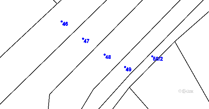 Parcela st. 48 v KÚ Pitín, Katastrální mapa
