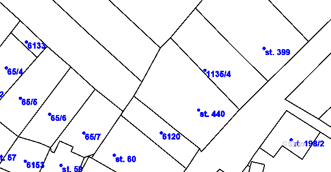 Parcela st. 66/1 v KÚ Pitín, Katastrální mapa