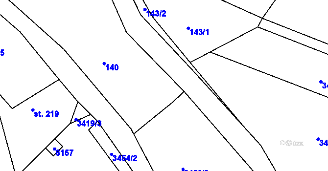 Parcela st. 142 v KÚ Pitín, Katastrální mapa