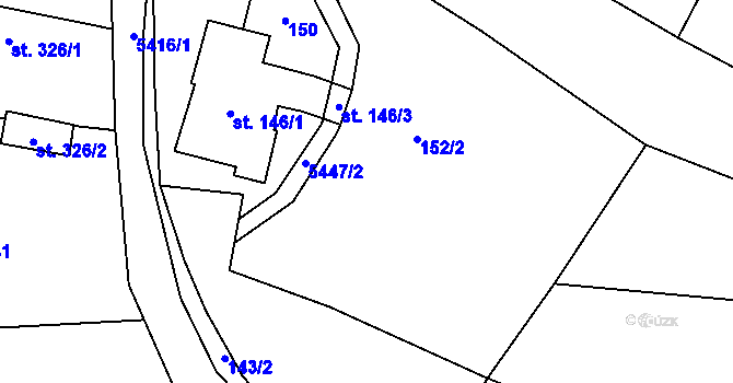 Parcela st. 151/1 v KÚ Pitín, Katastrální mapa