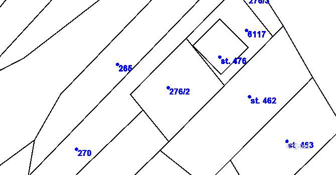 Parcela st. 276/2 v KÚ Pitín, Katastrální mapa