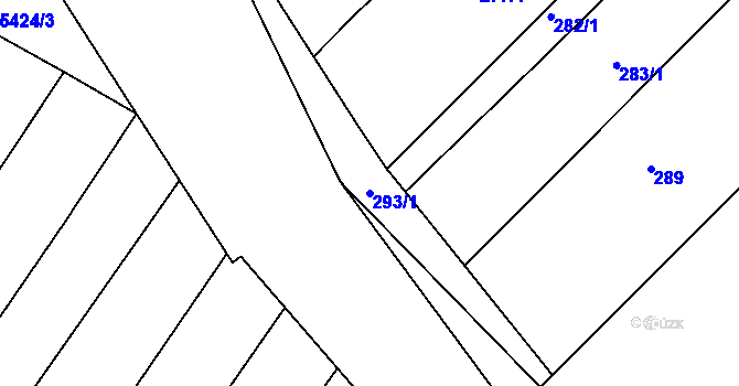Parcela st. 293/1 v KÚ Pitín, Katastrální mapa