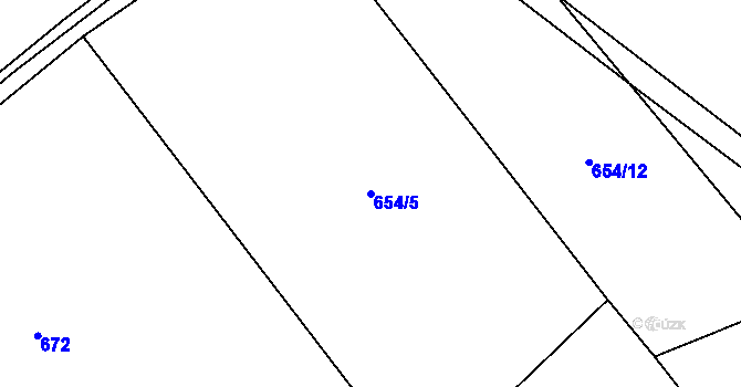 Parcela st. 654/5 v KÚ Pitín, Katastrální mapa