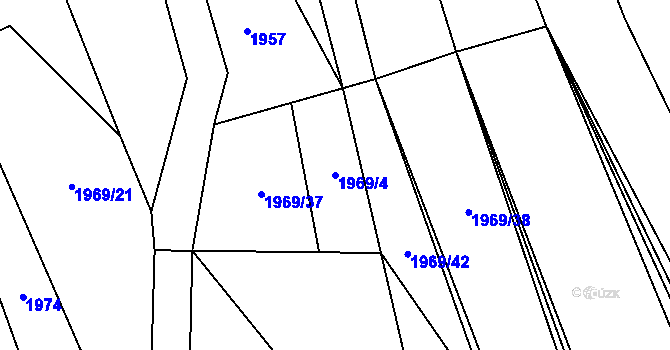 Parcela st. 1969/4 v KÚ Pitín, Katastrální mapa