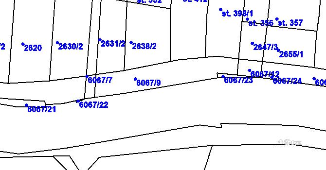 Parcela st. 2638/3 v KÚ Pitín, Katastrální mapa