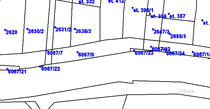 Parcela st. 2640/3 v KÚ Pitín, Katastrální mapa