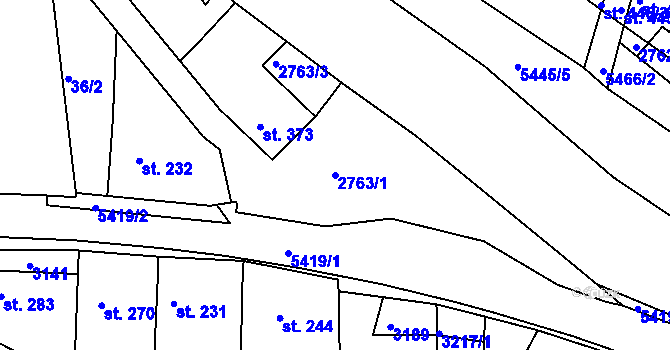 Parcela st. 2763/1 v KÚ Pitín, Katastrální mapa