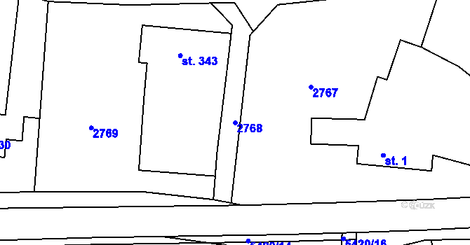 Parcela st. 2768 v KÚ Pitín, Katastrální mapa