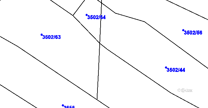 Parcela st. 3502/12 v KÚ Pitín, Katastrální mapa