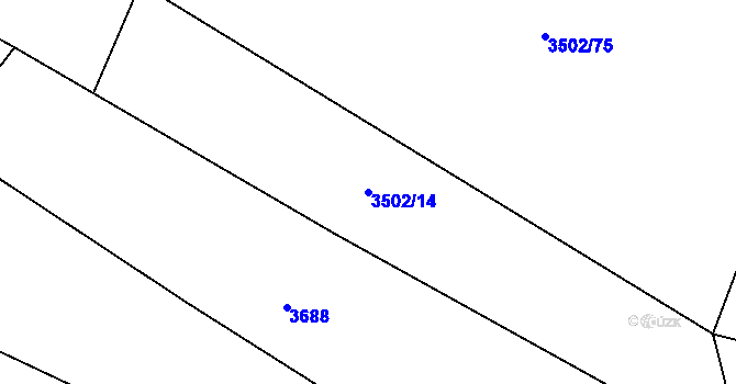 Parcela st. 3502/14 v KÚ Pitín, Katastrální mapa