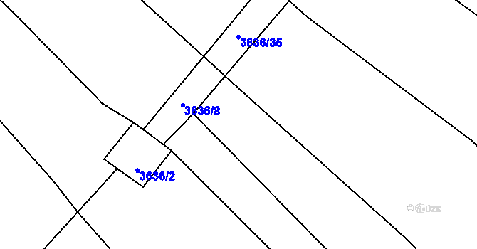 Parcela st. 3636/1 v KÚ Pitín, Katastrální mapa