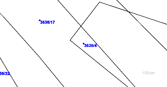 Parcela st. 3636/4 v KÚ Pitín, Katastrální mapa