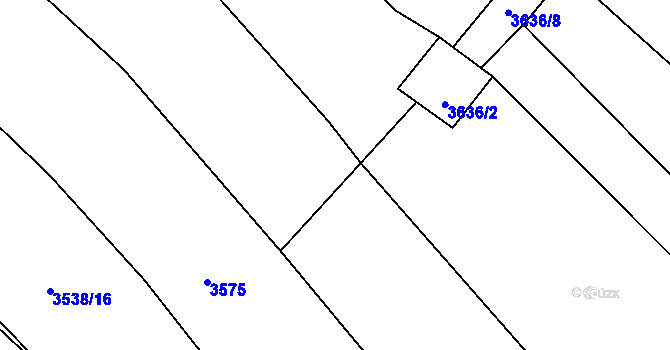 Parcela st. 3636/9 v KÚ Pitín, Katastrální mapa