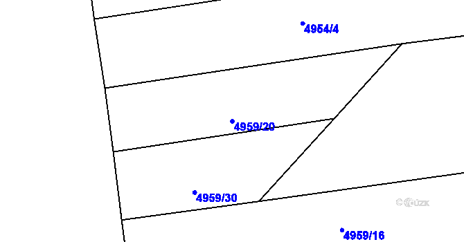 Parcela st. 4959/20 v KÚ Pitín, Katastrální mapa