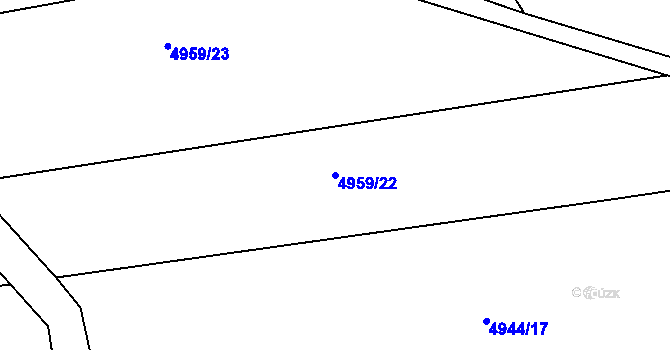 Parcela st. 4959/22 v KÚ Pitín, Katastrální mapa