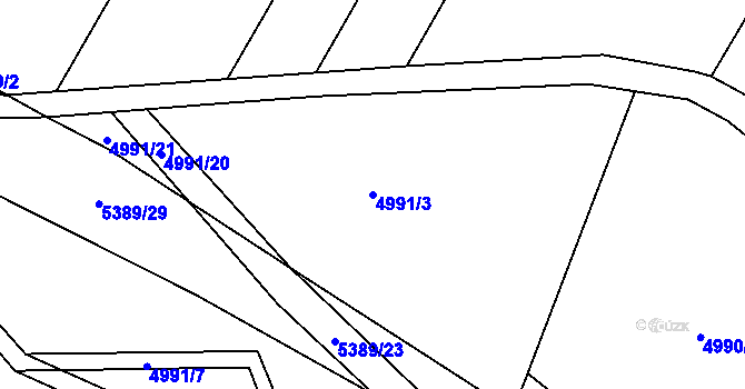 Parcela st. 4991/3 v KÚ Pitín, Katastrální mapa