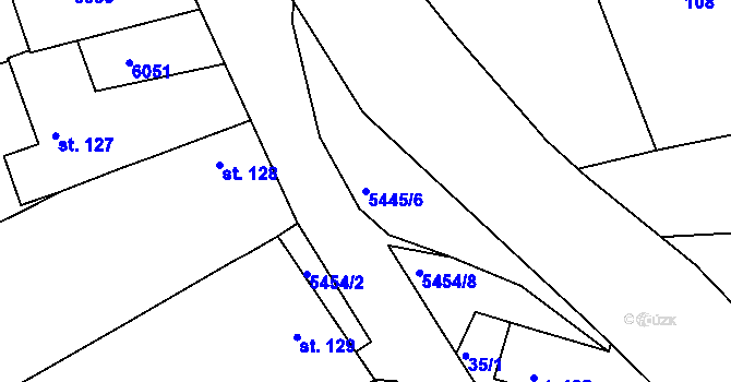 Parcela st. 5445/6 v KÚ Pitín, Katastrální mapa