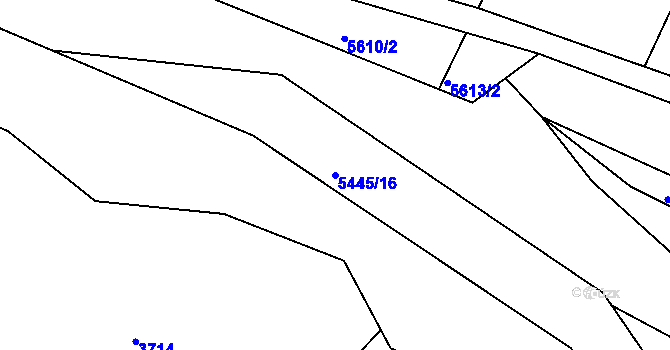 Parcela st. 5445/16 v KÚ Pitín, Katastrální mapa