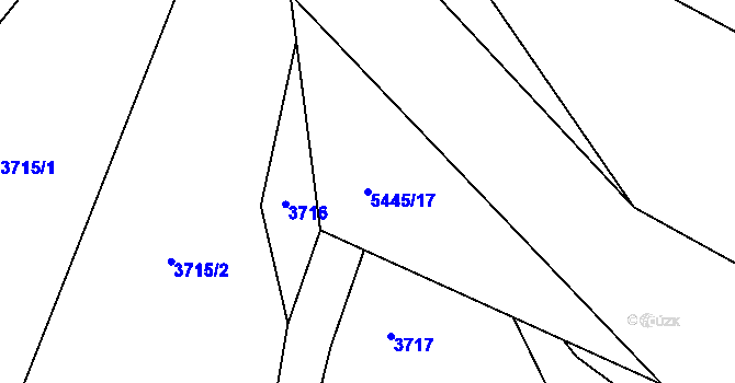 Parcela st. 5445/17 v KÚ Pitín, Katastrální mapa