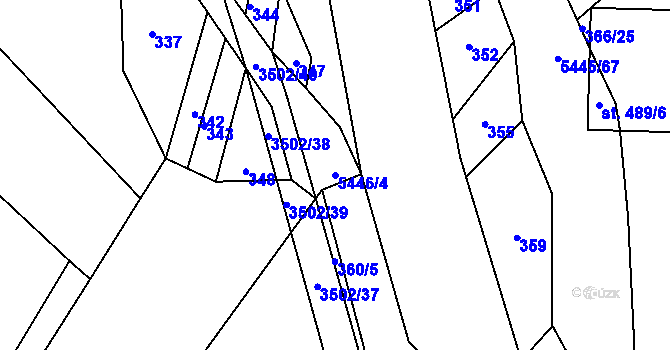 Parcela st. 5446/4 v KÚ Pitín, Katastrální mapa