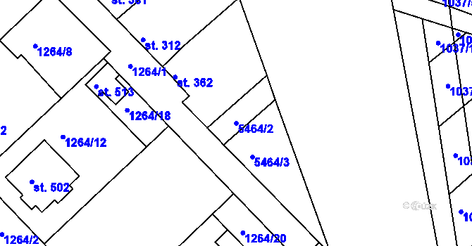 Parcela st. 5464/2 v KÚ Pitín, Katastrální mapa
