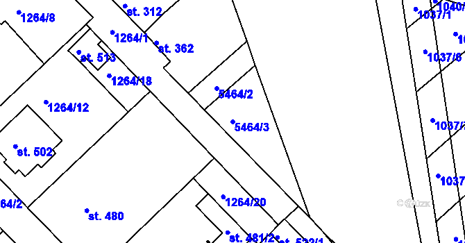 Parcela st. 5464/3 v KÚ Pitín, Katastrální mapa
