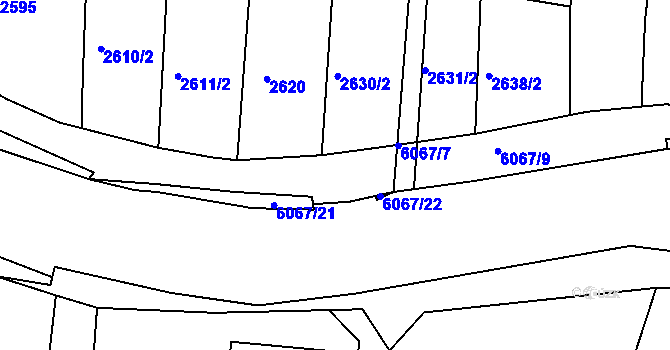 Parcela st. 6067/6 v KÚ Pitín, Katastrální mapa