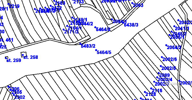 Parcela st. 5464/5 v KÚ Pitín, Katastrální mapa