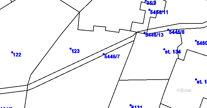 Parcela st. 5446/7 v KÚ Pitín, Katastrální mapa