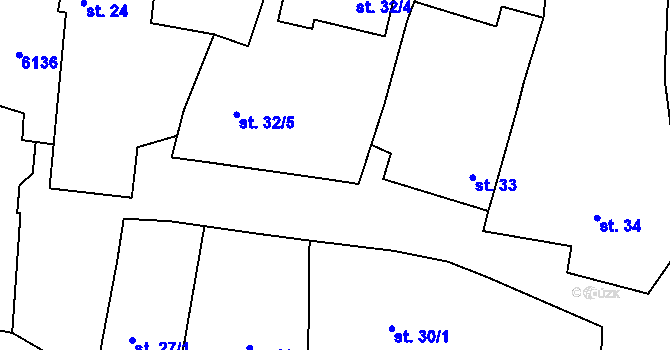 Parcela st. 5456/14 v KÚ Pitín, Katastrální mapa