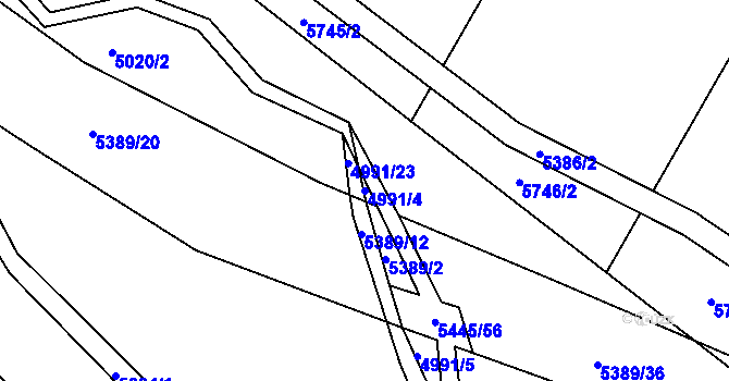 Parcela st. 4991/4 v KÚ Pitín, Katastrální mapa