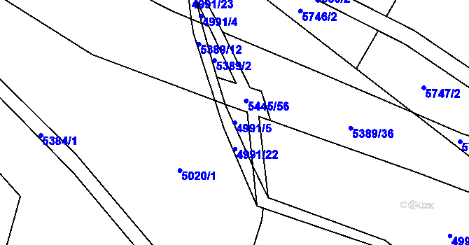 Parcela st. 4991/5 v KÚ Pitín, Katastrální mapa