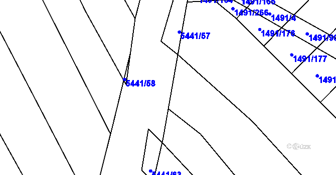 Parcela st. 5441/59 v KÚ Pitín, Katastrální mapa