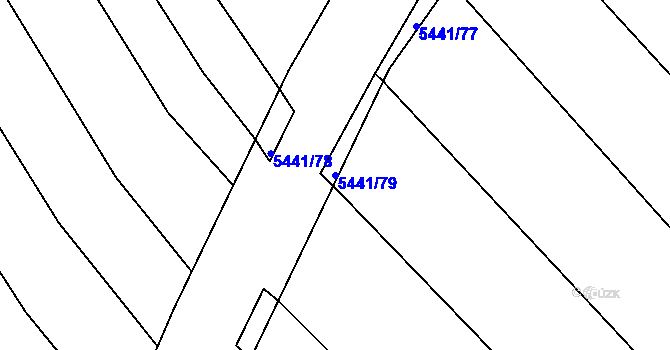 Parcela st. 5441/79 v KÚ Pitín, Katastrální mapa