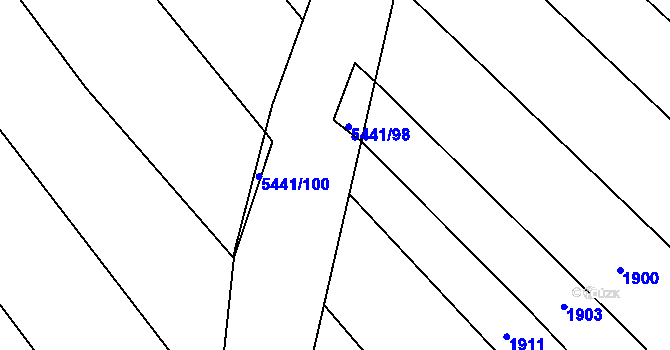Parcela st. 5441/99 v KÚ Pitín, Katastrální mapa