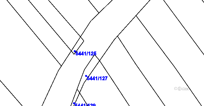 Parcela st. 5441/124 v KÚ Pitín, Katastrální mapa