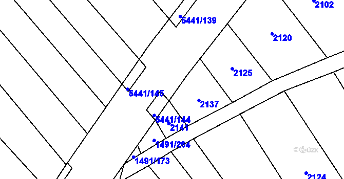 Parcela st. 5441/143 v KÚ Pitín, Katastrální mapa