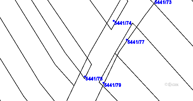 Parcela st. 5441/76 v KÚ Pitín, Katastrální mapa
