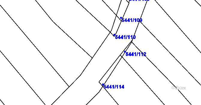 Parcela st. 5441/111 v KÚ Pitín, Katastrální mapa