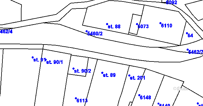 Parcela st. 5462/10 v KÚ Pitín, Katastrální mapa