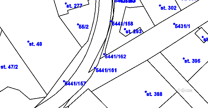 Parcela st. 5441/162 v KÚ Pitín, Katastrální mapa