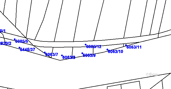 Parcela st. 6085/12 v KÚ Pitín, Katastrální mapa
