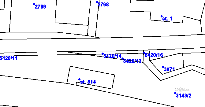 Parcela st. 5420/14 v KÚ Pitín, Katastrální mapa