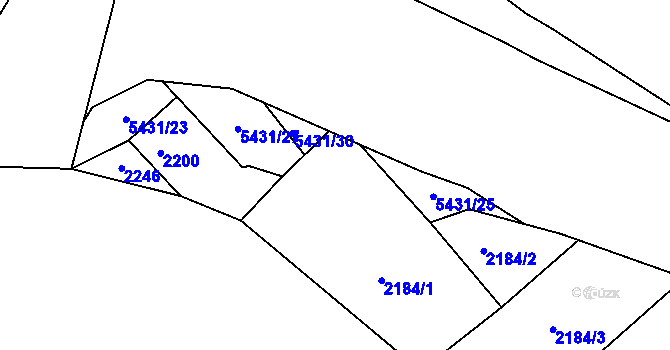 Parcela st. 5431/26 v KÚ Pitín, Katastrální mapa