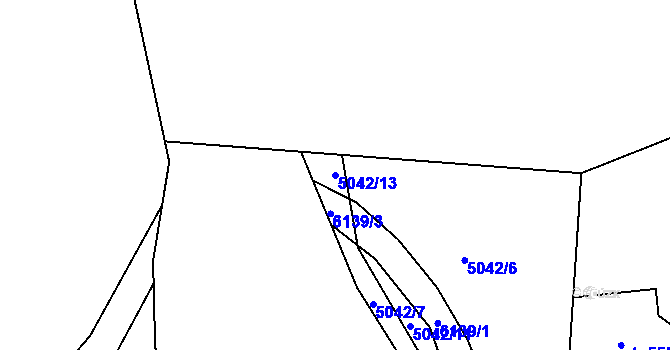 Parcela st. 5042/13 v KÚ Pitín, Katastrální mapa