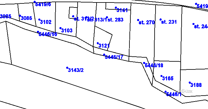 Parcela st. 5446/17 v KÚ Pitín, Katastrální mapa