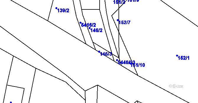 Parcela st. 146/3 v KÚ Pitín, Katastrální mapa