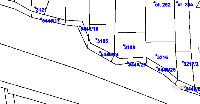 Parcela st. 5446/24 v KÚ Pitín, Katastrální mapa